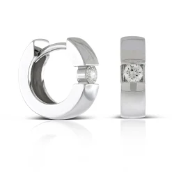 Diamond Huggie Earrings, 14k White Gold Online