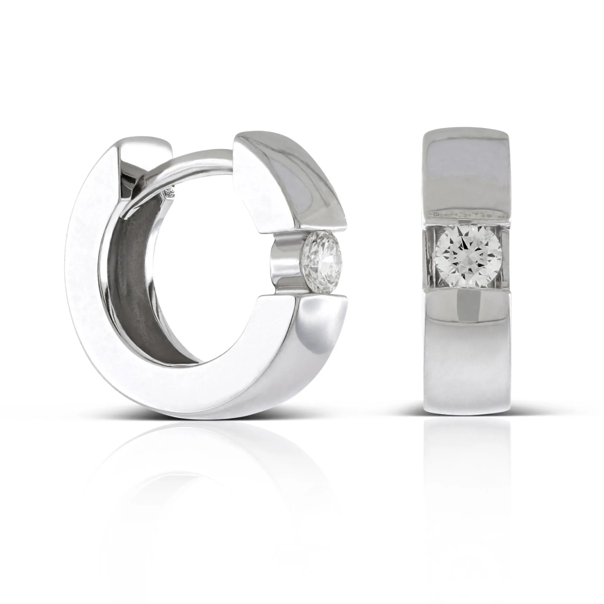 Diamond Huggie Earrings, 14k White Gold Online