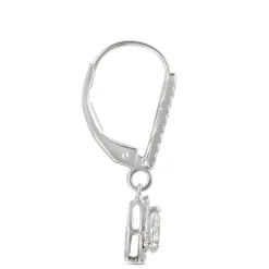 Diamond Leverback Earrings, 14K White Gold Clearance