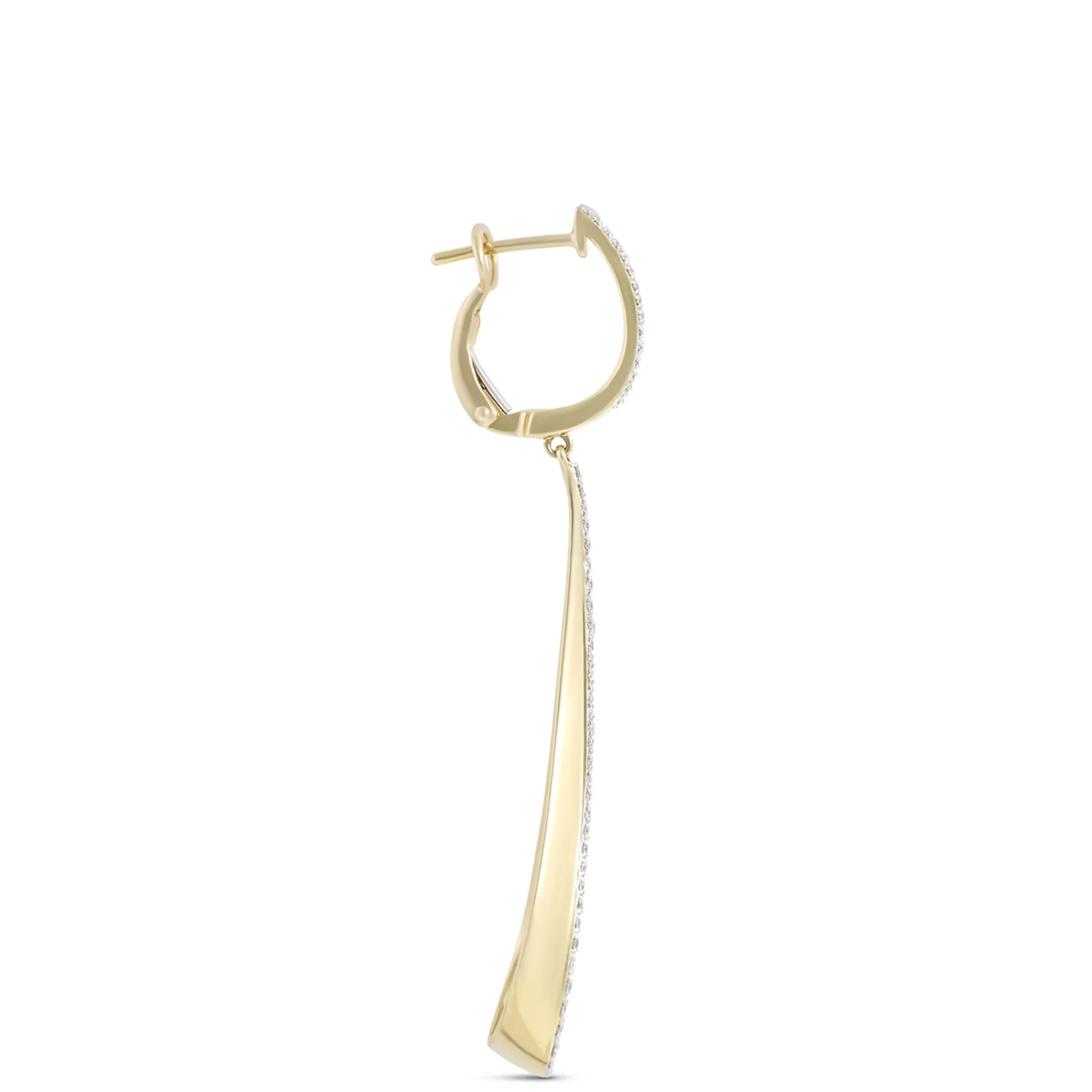 Diamond Loop Dangle Earrings, 14K Yellow Gold Discount