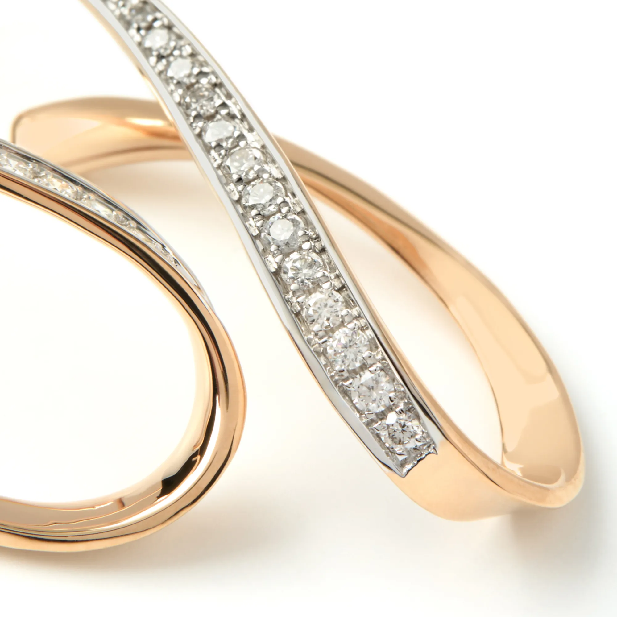 Diamond Loop Dangle Earrings, 14K Rose Gold Sale