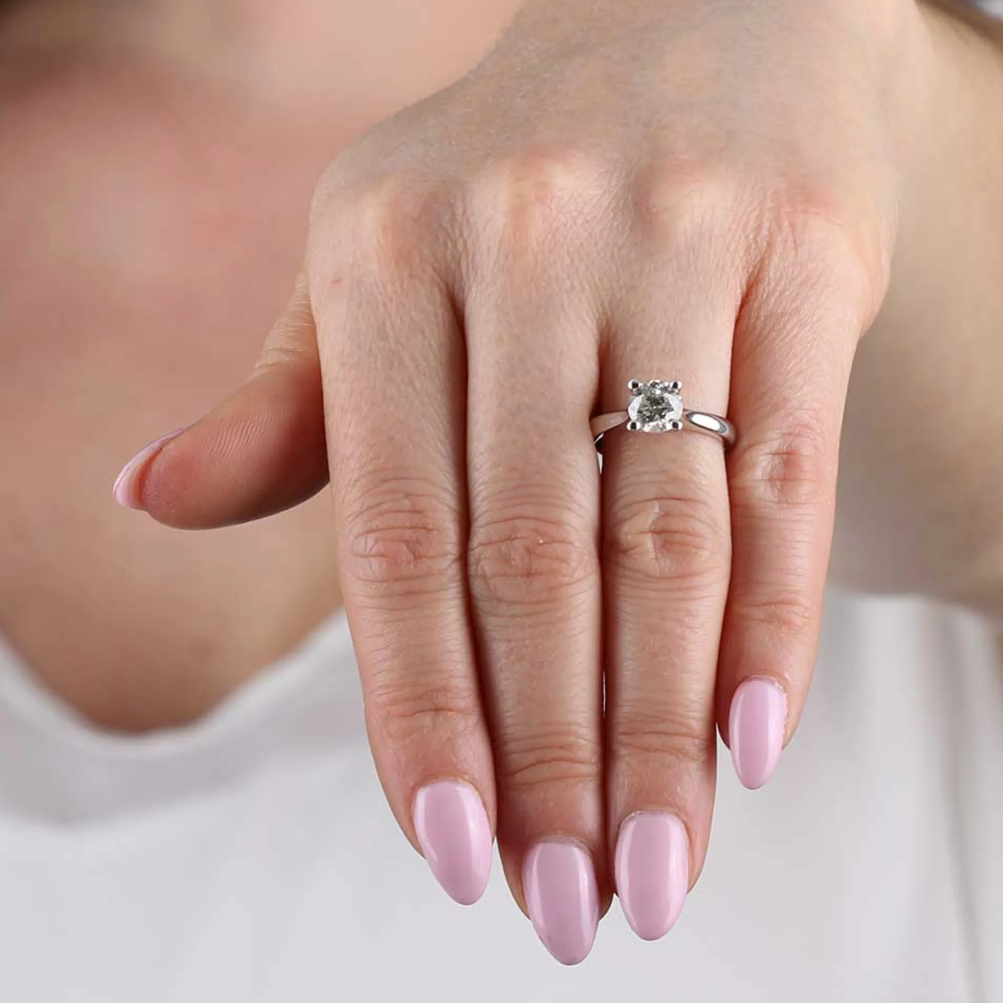 Diamond Solitaire Ring 14K, 1 & 1/2 ct. New