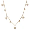 Diamond Star Dangle Necklace, 14K Yellow Gold Clearance