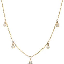 5 Diamond Stationary Pendant, 14K Yellow Gold Clearance