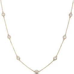 12 Diamond Stationary Pendant, 14K Yellow Gold