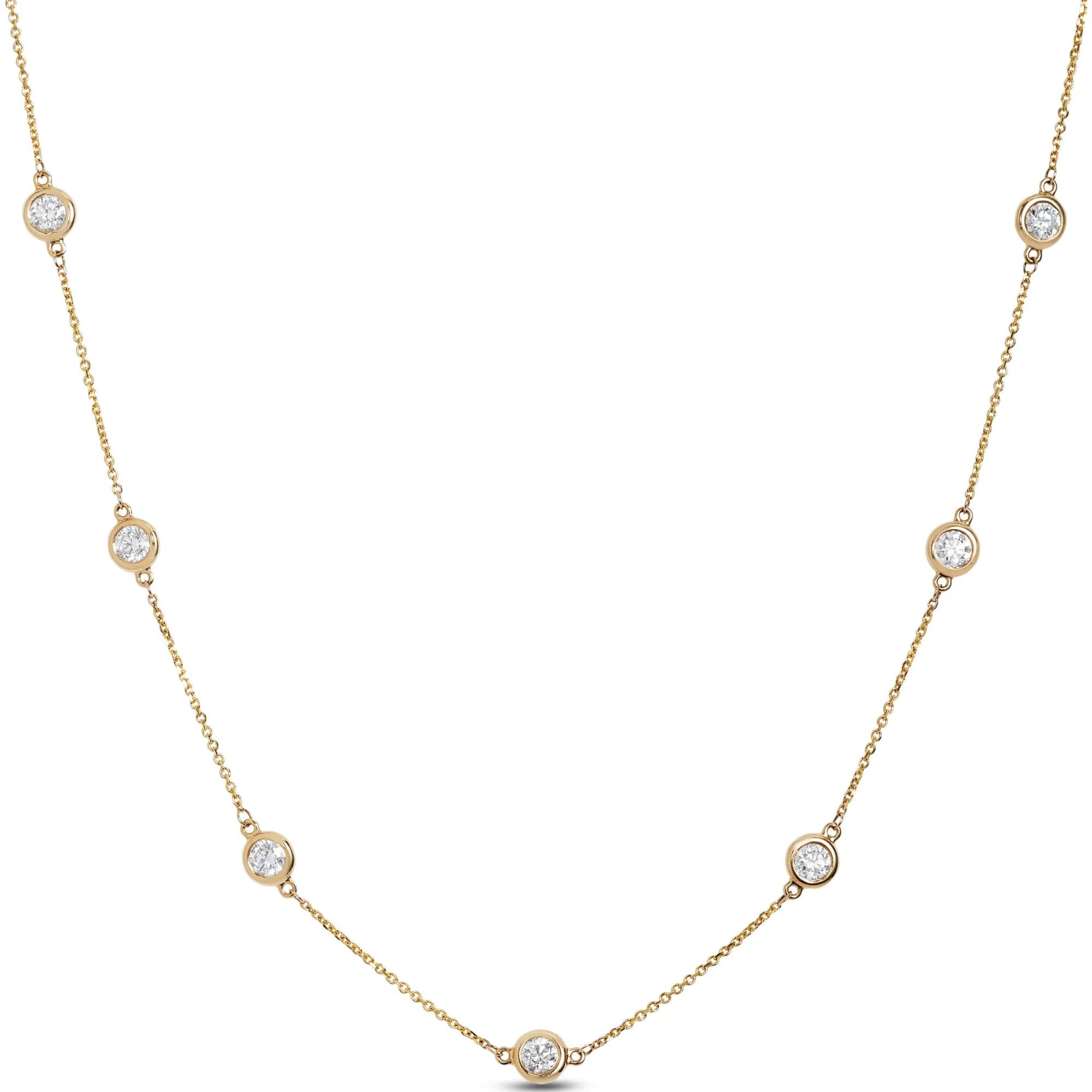12 Diamond Stationary Pendant, 14K Yellow Gold