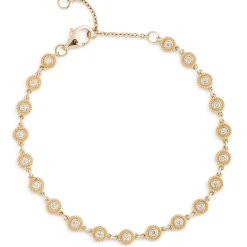 Diamond Station Bracelet, 14K Yellow Gold Sale