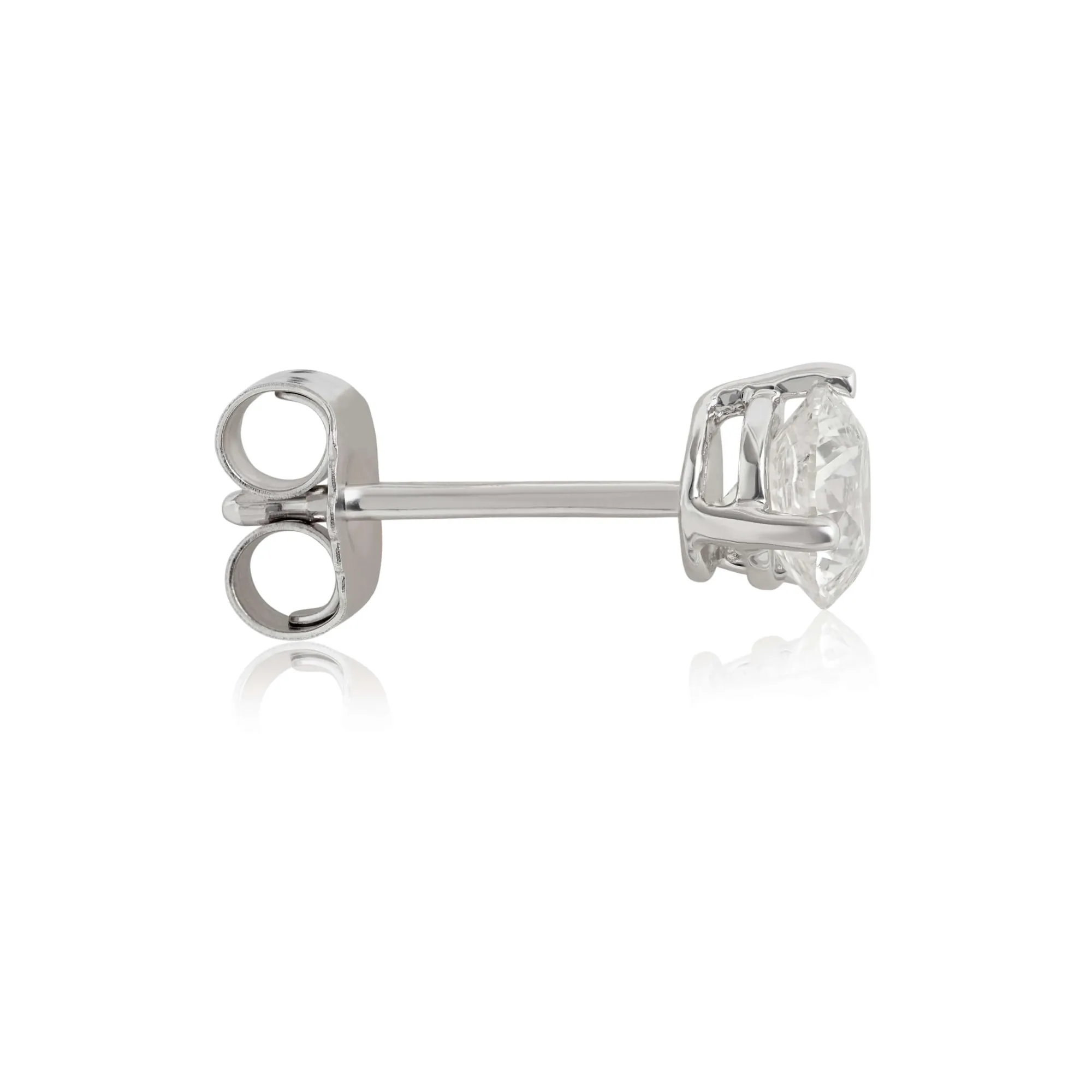 Diamond Stud Earrings, 14K White Gold