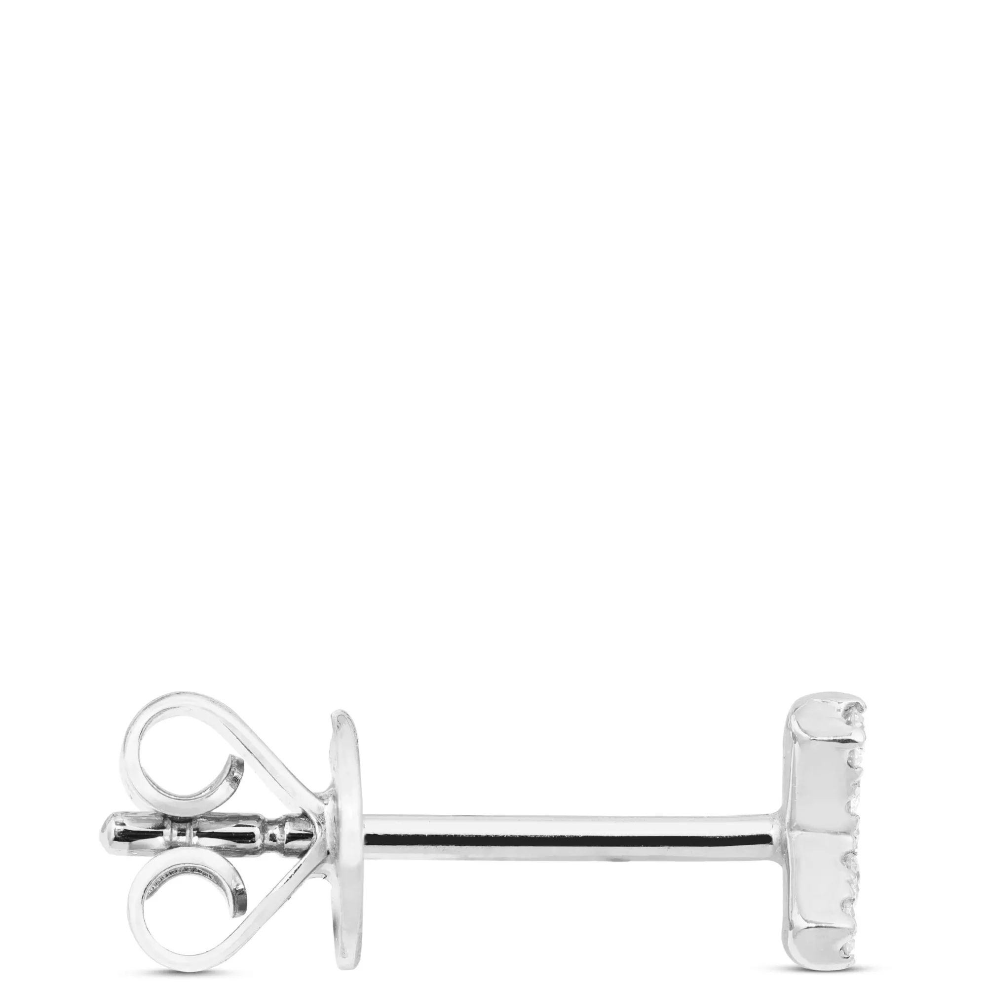 Diamond "X" Single Stud Earring, 14K White Gold Hot