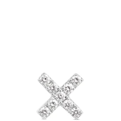 Diamond "X" Single Stud Earring, 14K White Gold Hot