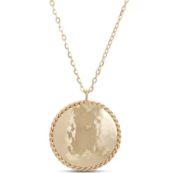 Toscano Domed Circle Pendant Necklace, 14K Yellow Gold Hot