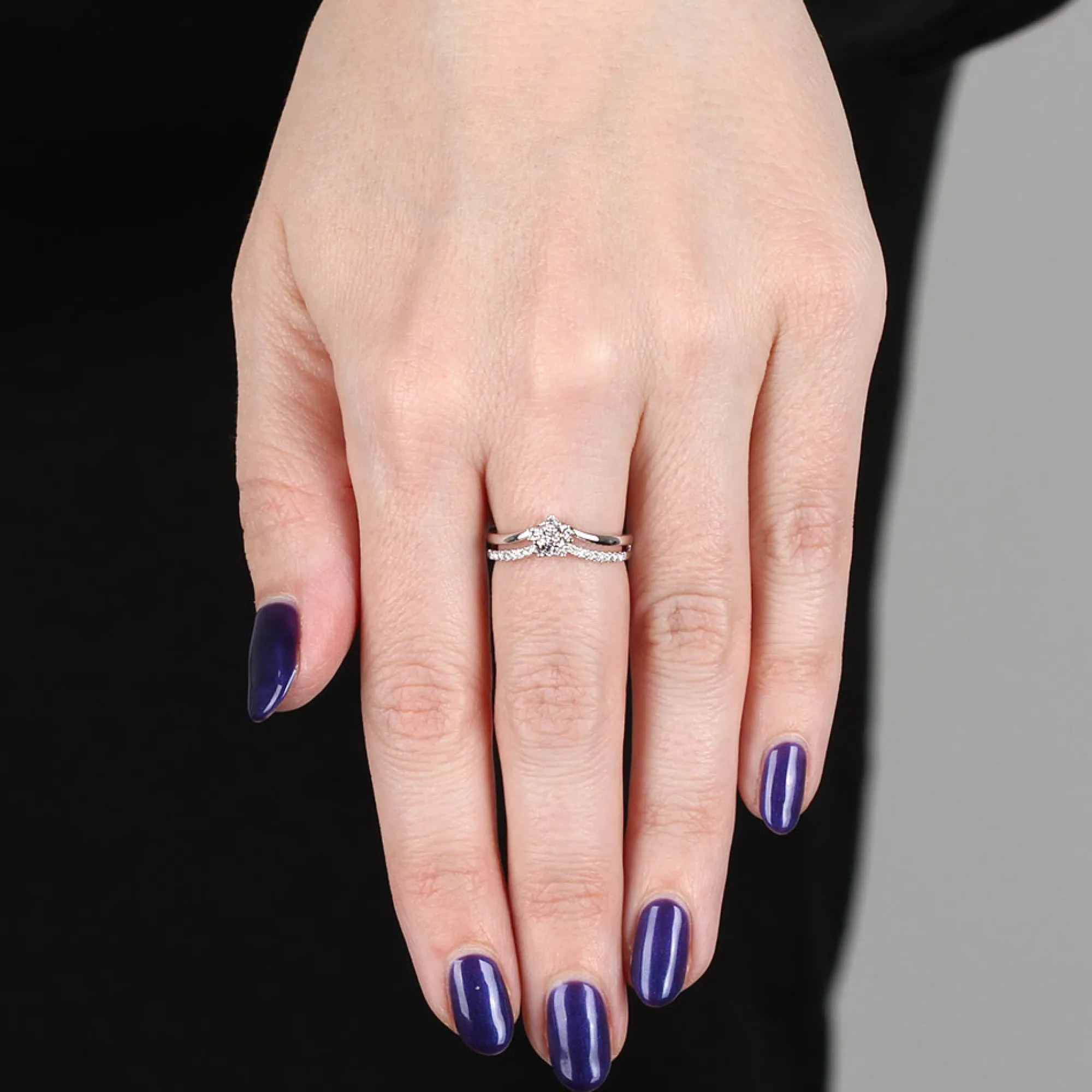 Double Chevron Diamond Ring 14K Best