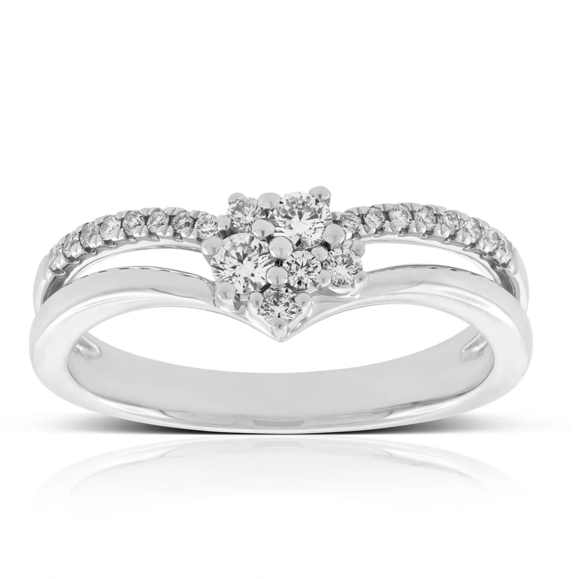 Double Chevron Diamond Ring 14K Best
