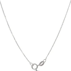 Double Heart Diamond Necklace, 14K White Gold New