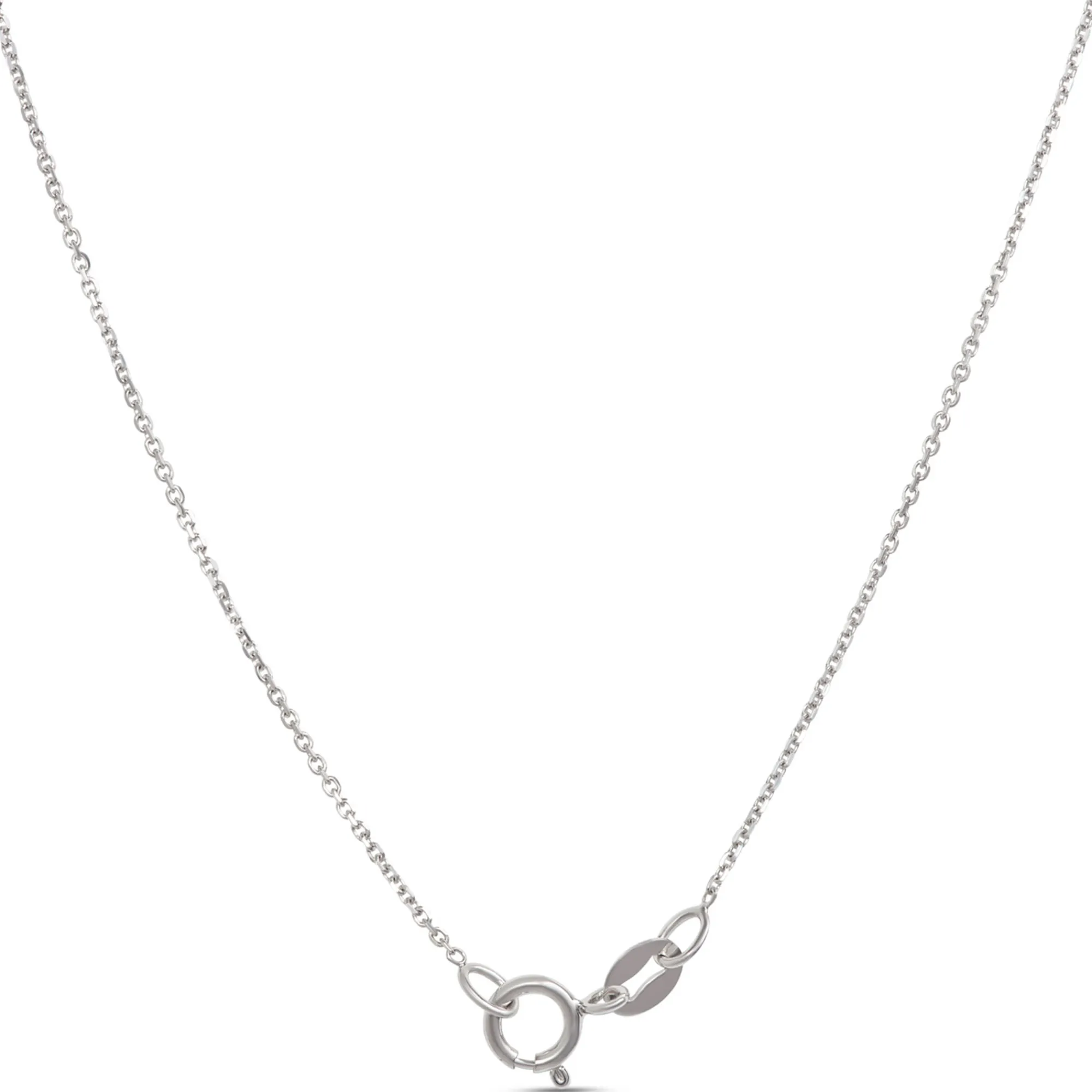 Double Heart Diamond Necklace, 14K White Gold New