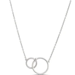 Double Loop Black and White Diamond Necklace, ⅓ Carat, 14K White Gold Outlet