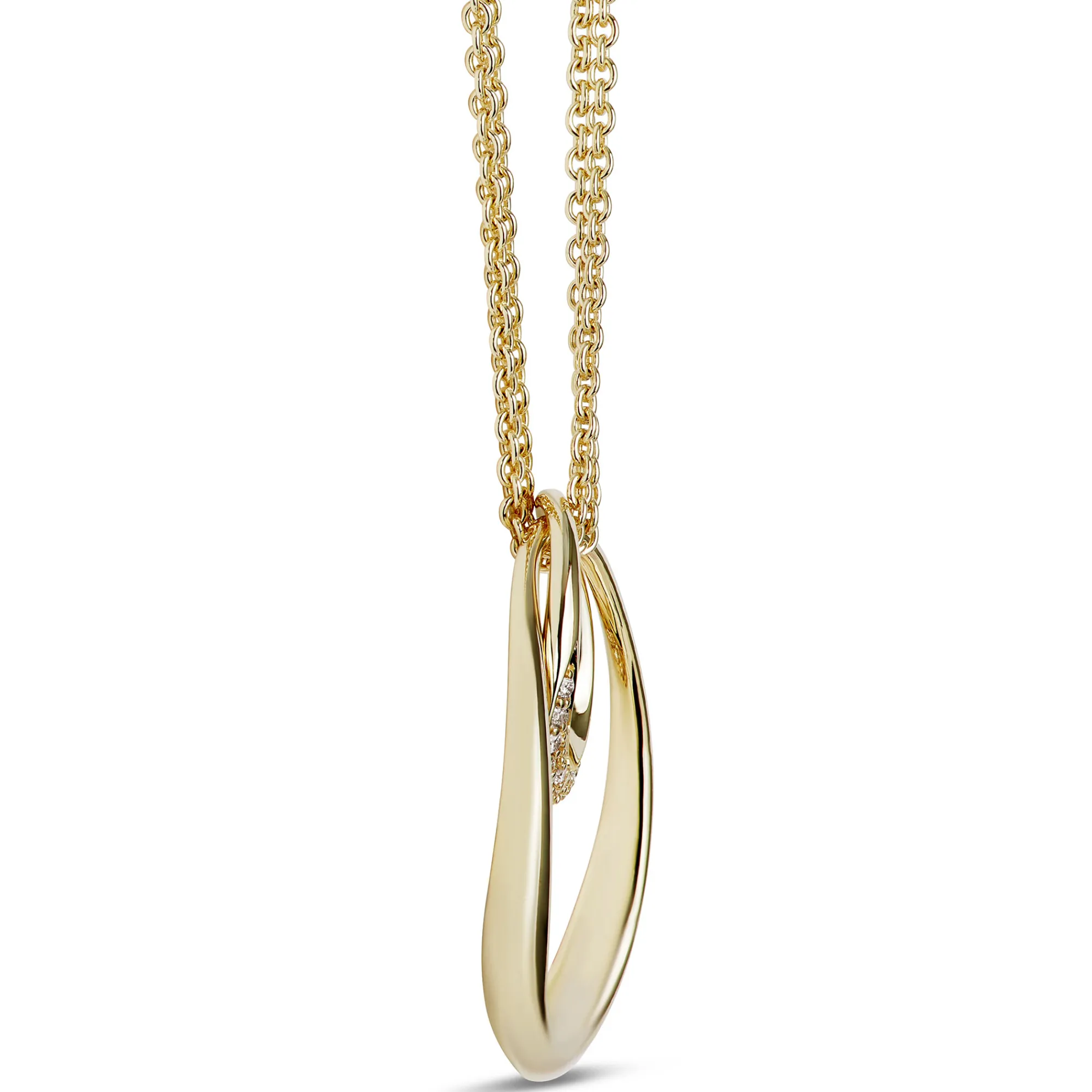 Double Loop Cluster Diamond Pendant, 14K Yellow Gold Online