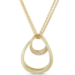 Double Loop Cluster Diamond Pendant, 14K Yellow Gold Online