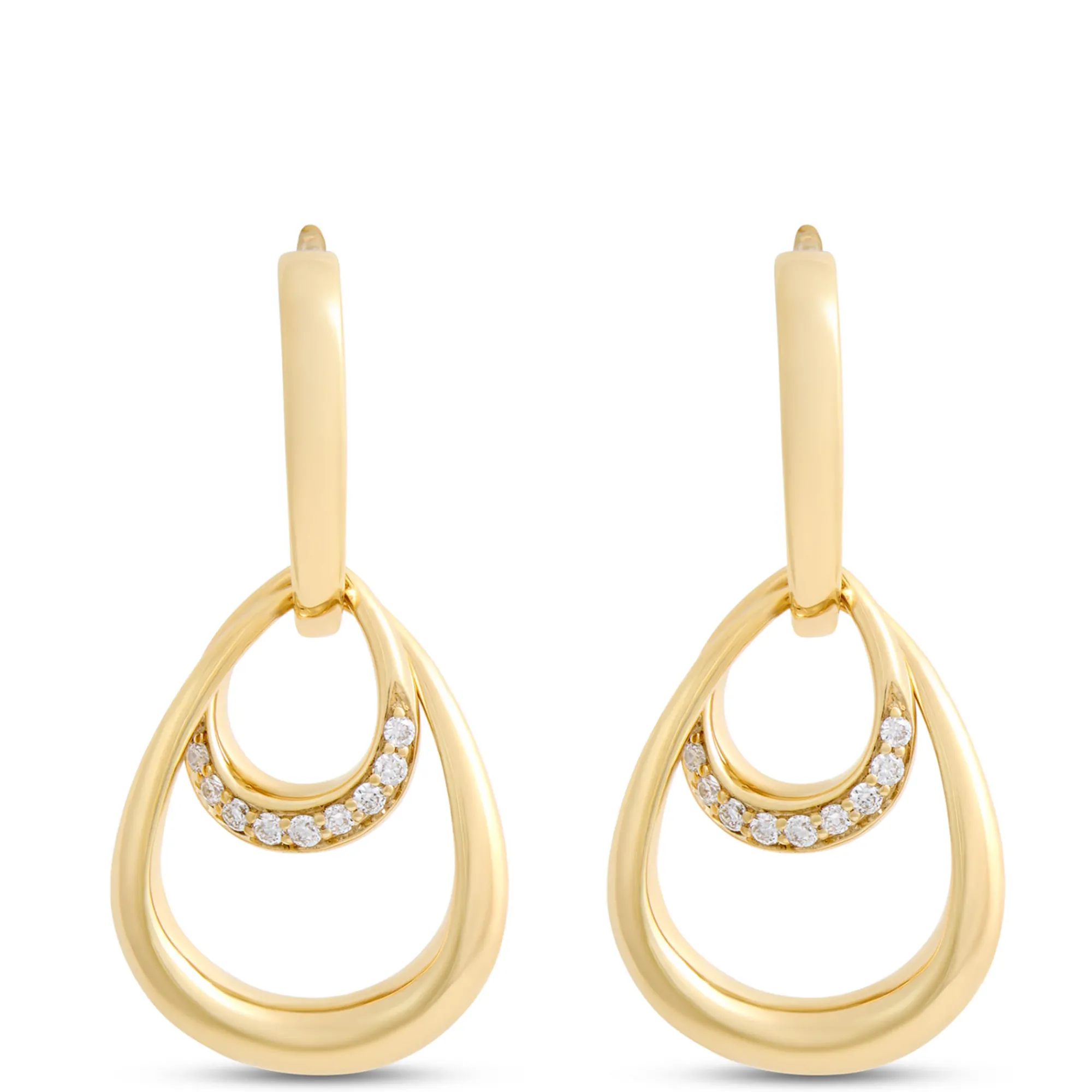 Double Loop Earrings, 14K Yellow Gold Hot