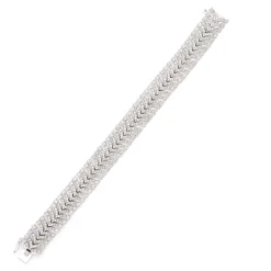 Elegant Multi-Row Diamond Bracelet, 10 Total Carat Weight, 14K White Gold Best