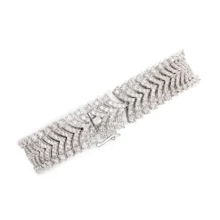 Elegant Multi-Row Diamond Bracelet, 10 Total Carat Weight, 14K White Gold Best