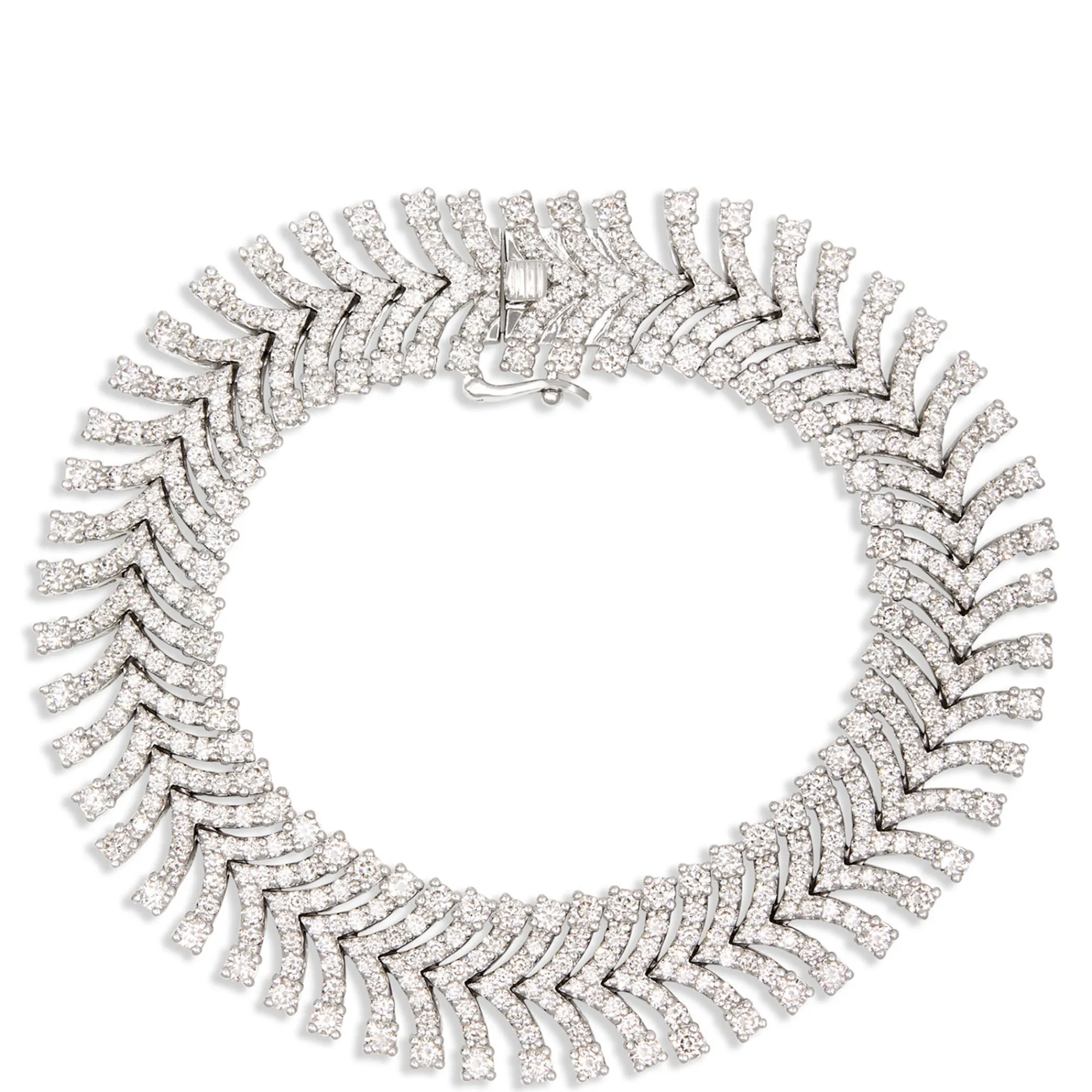Elegant Multi-Row Diamond Bracelet, 10 Total Carat Weight, 14K White Gold Best