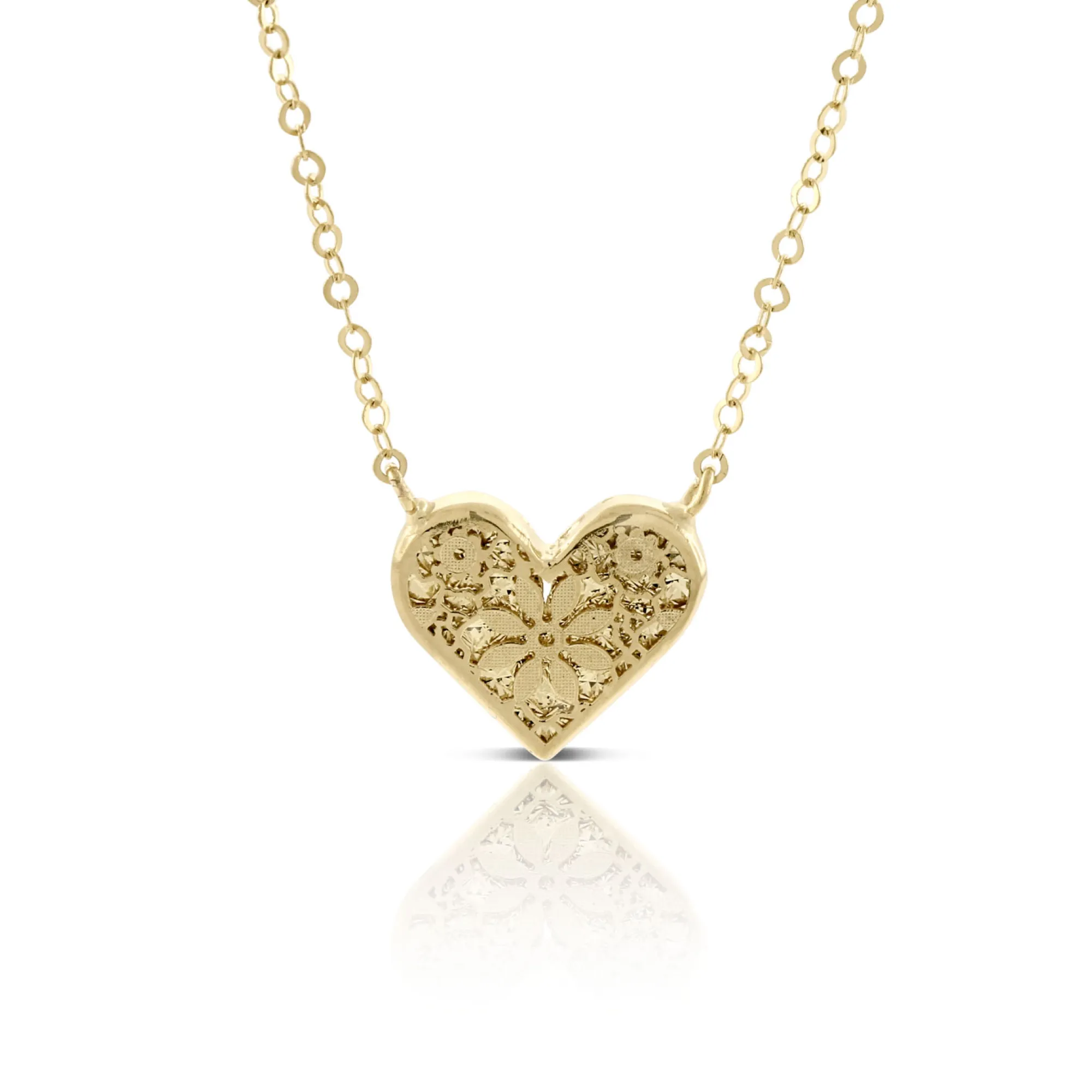 Embroidered Heart Necklace 14K Discount