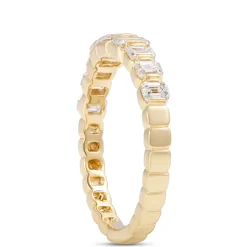 Emerald Cut Diamond Band, 1 Carat Total Weight, 14K Yellow Gold Clearance
