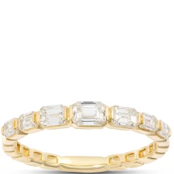 Emerald Cut Diamond Band, ¾ Total Carat Weight, 14K Yellow Gold Online