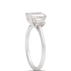 Emerald Cut Diamond Engagement Ring, 2 Carat Total Weight 18K White Gold New