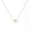 Emerald Cut Diamond Invisible Bezel Pendant, ½ Carat Total Weight, 14K Yellow Gold Best