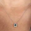 Emerald & Diamond Pendant 14K