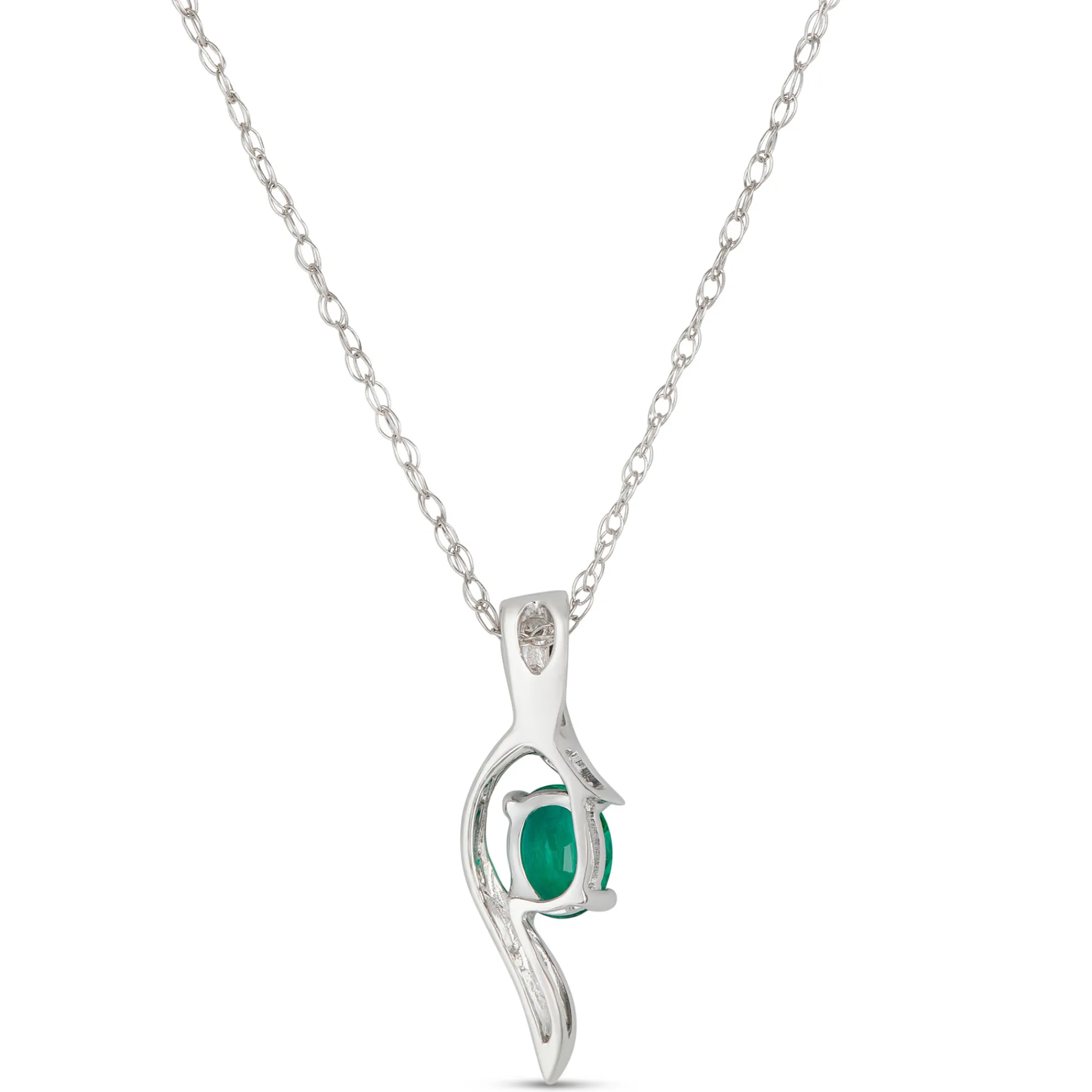 Emerald & Diamond Pendant 14K Hot