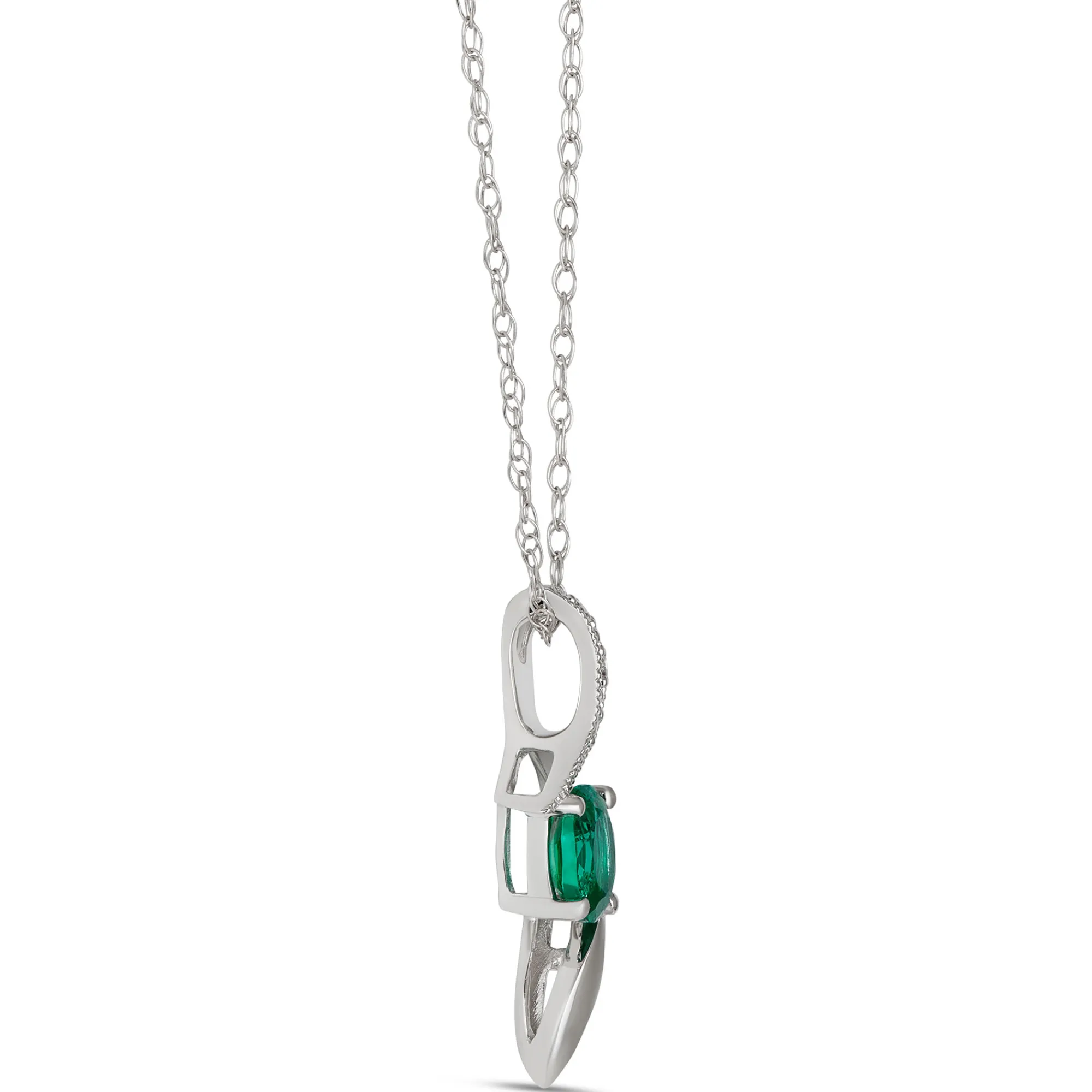 Emerald & Diamond Pendant 14K Hot