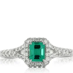 Emerald & Diamond Ring 14K Outlet