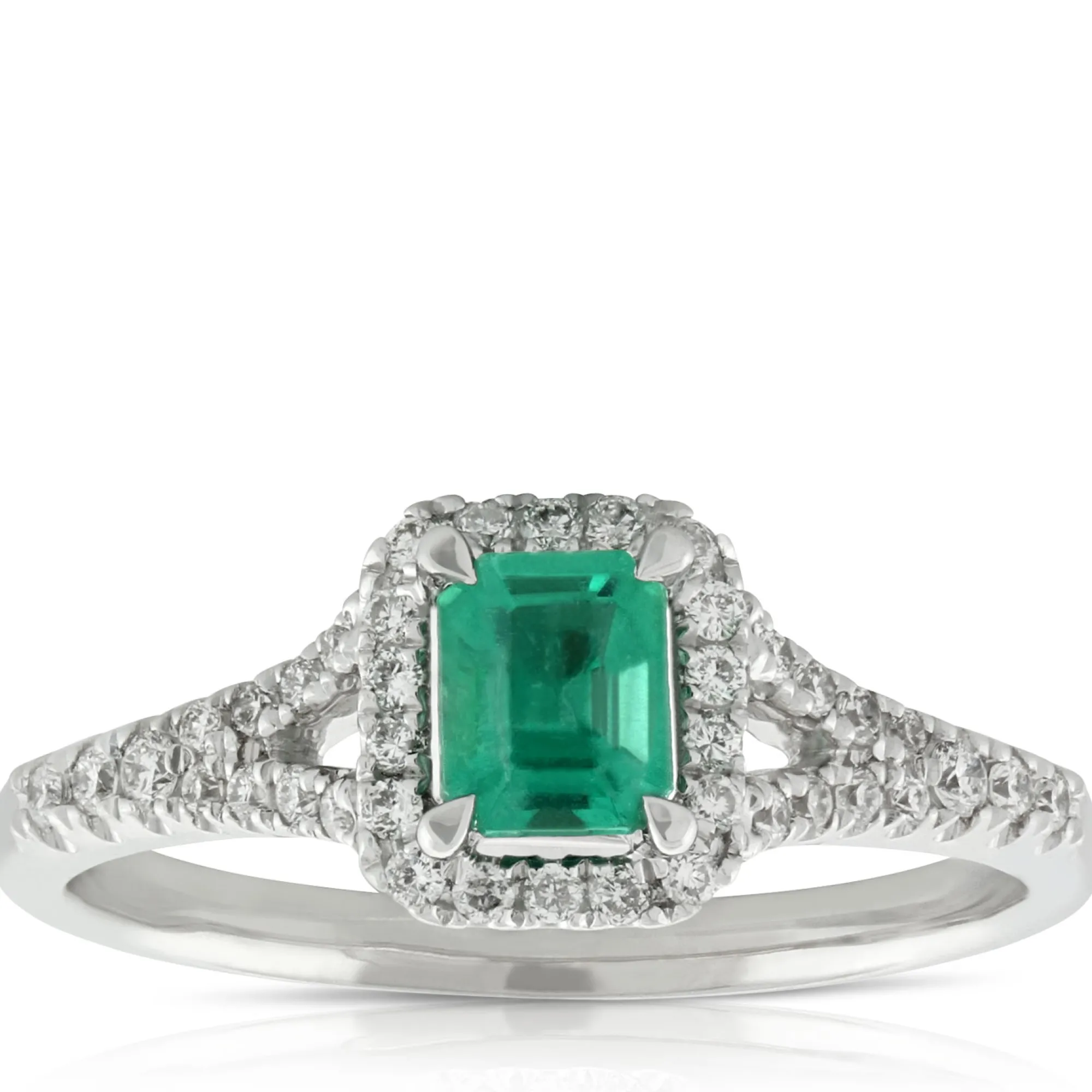 Emerald & Diamond Ring 14K Outlet