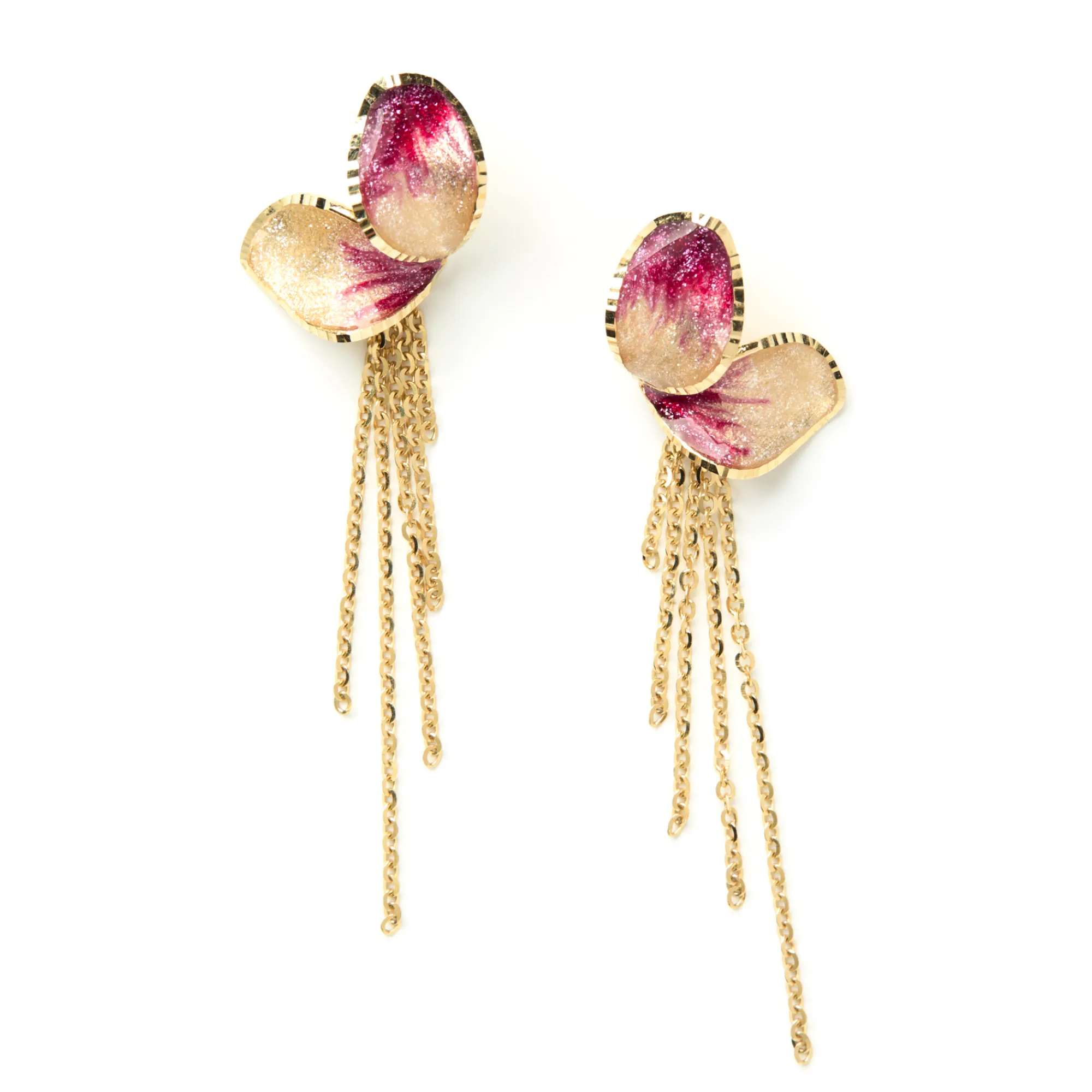 Toscano Enamel and Gold Petal Earrings, 14K Yellow Gold Online