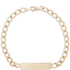 Engravable Baby’s Curb Link Bracelet, 14K Yellow Gold New
