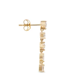 Fancy Shape Diamond Dangle Earrings,1 Carat Total Weight, 14K Yellow Gold Discount