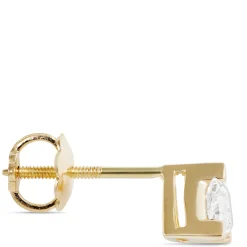 Fancy Shape Trillion Diamond Stud, ⅓ Carat, 14K Yellow Gold Sale