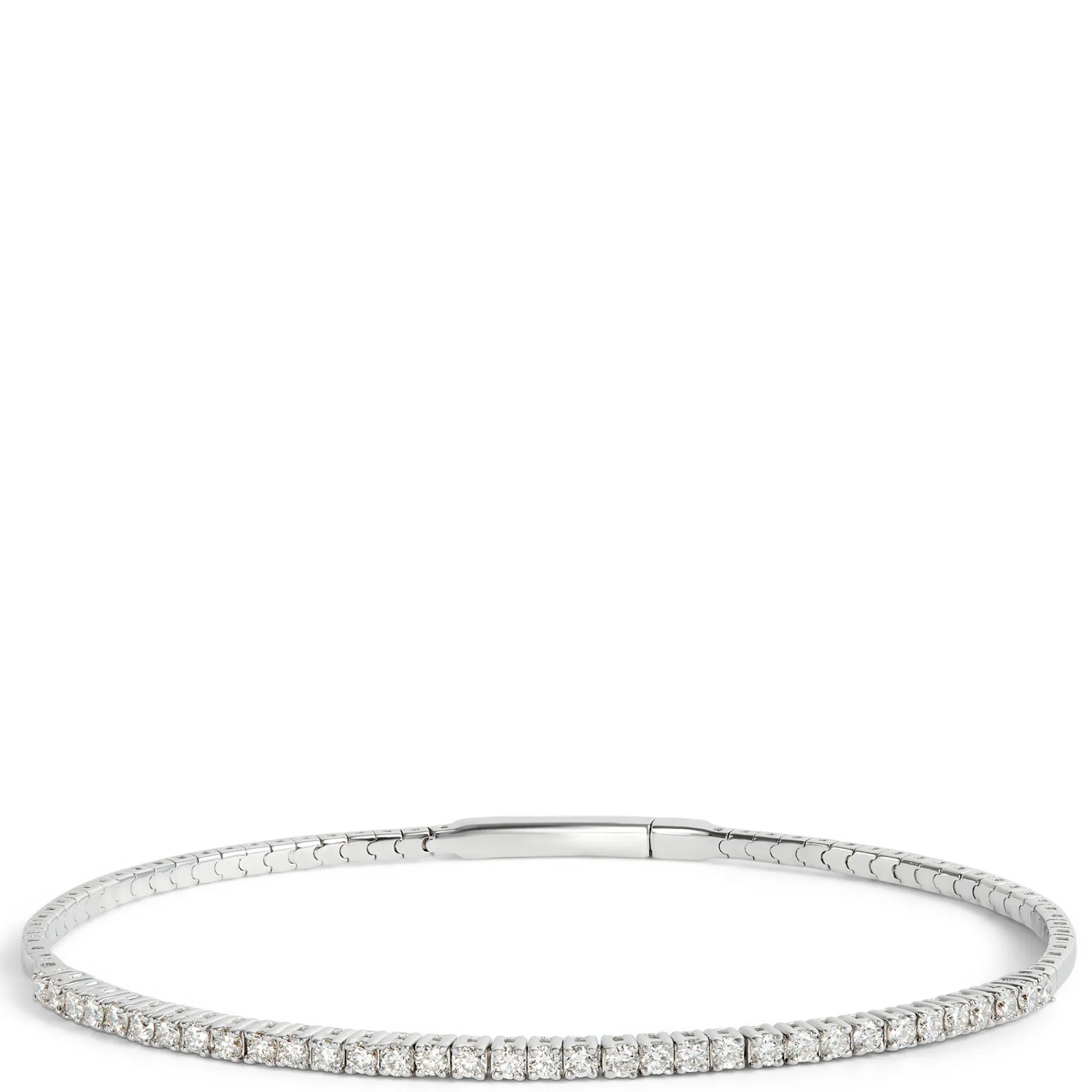 Flexy Bangle Diamond Bracelet, 14K White Gold Discount