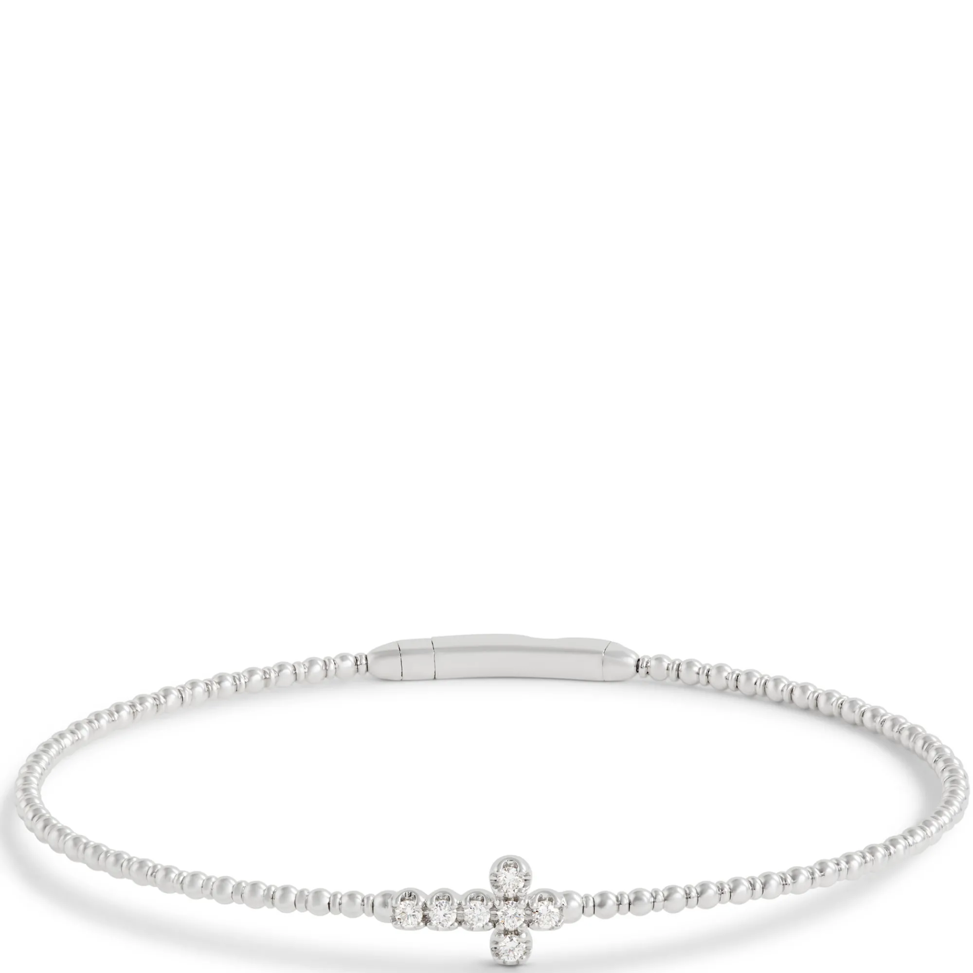 Flexy Cross Bangle Diamond Bracelet, 14K White Gold Online