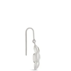 Flower-Shaped Rainbow Moonstone Earrings, Sterling Silver New