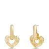 Fluted Heart Earrings with Diamond Cut Edge, 14K Yellow Gold Outlet