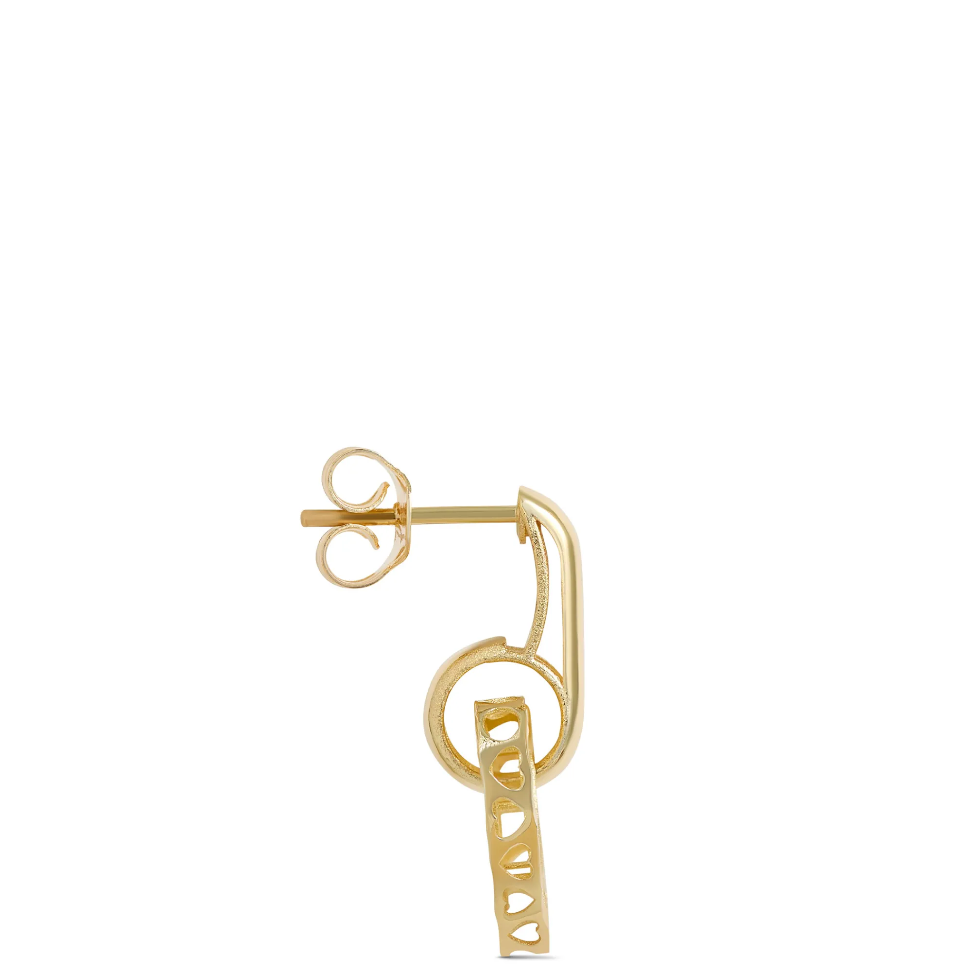 Fluted Heart Earrings with Diamond Cut Edge, 14K Yellow Gold Outlet