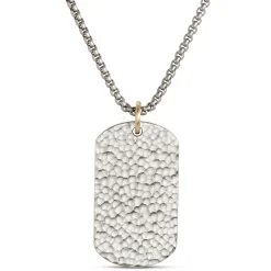 Foiled Stainless-Steel Dog Tag Pendant on 24-Inch Stainless-Steel Chain New