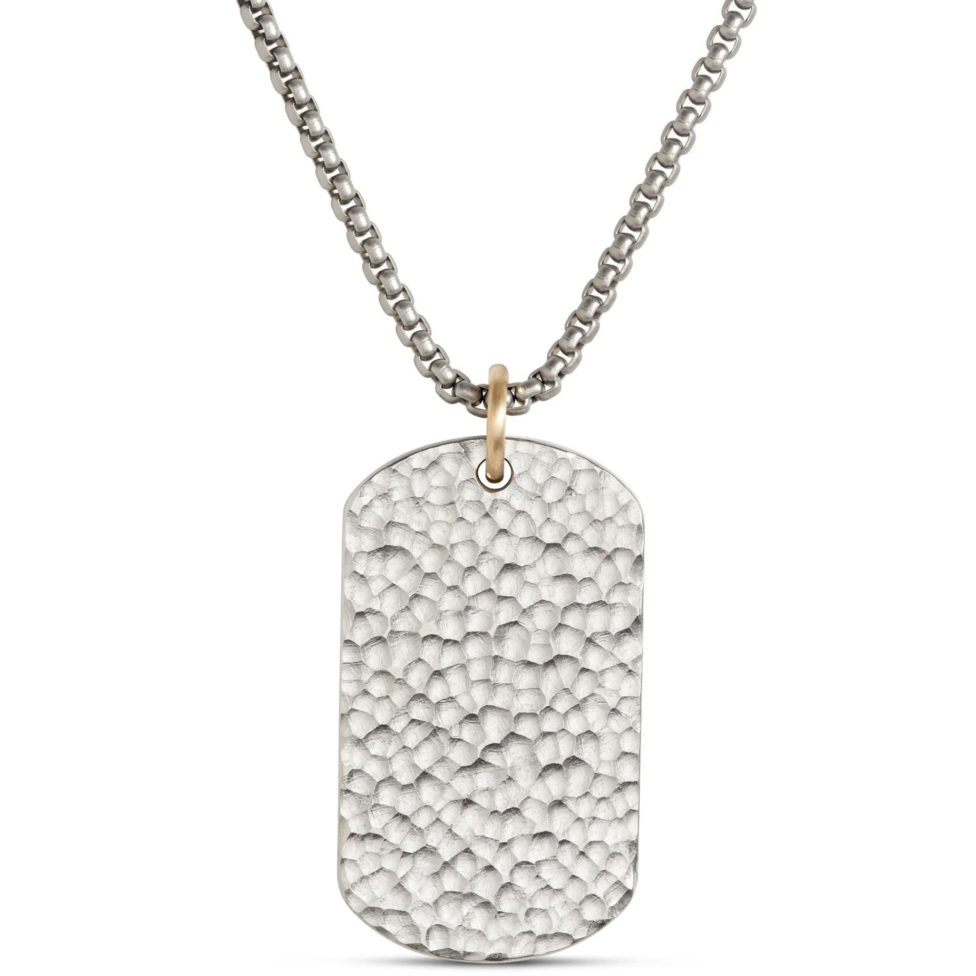 Foiled Stainless-Steel Dog Tag Pendant on 24-Inch Stainless-Steel Chain New