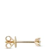 Four Diamond Flower Single Stud Earring, 14K Yellow Gold