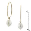 Freshwater Cultured Pearl Drop Oval Wire Earrings 14K Best