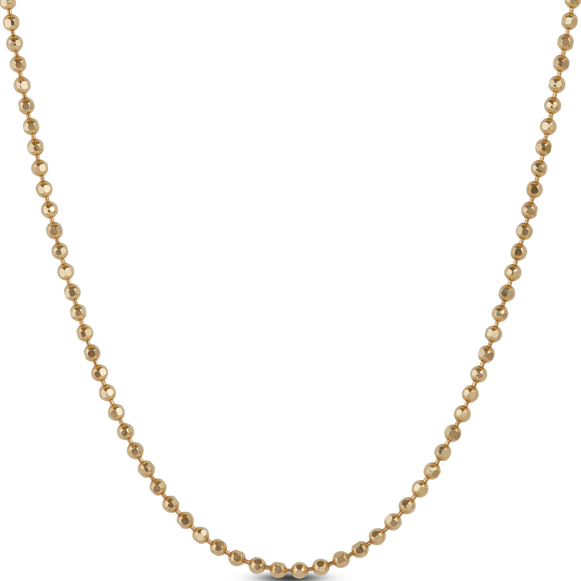 Gold Beaded Chain, 14K Yellow Gold 18" Sale